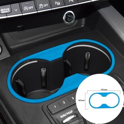 For Audi A4L 2017+ Alcantara Suede Wrapping Car Water Cup Storage Box Panel Strip Covers Trim Stickers Internal Accessories