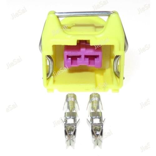 2 Pin Yellow 3.5 Series Unsealed Wiring Socket Electrical Wire Cable Harness Plastic Connector With Pin 144473-4