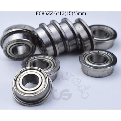 F686ZZ 6*13&15*5mm free shippping Flange bearings 686 F686Z F686ZZ chrome steel bearing free shipping
