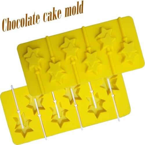 Pentagram Lollipop Mold Chocolate Mold Silicone Mold DIY Handmade Three-Dimensional Cake Mould A063