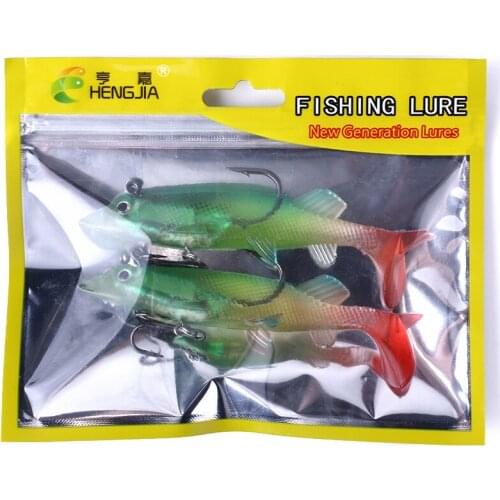 HENGJIA 2PCS 12CM/26G Soft Plastic Jig Head Baits Shad Japan Hooks Fishing Lure Custom Saltwater Fishing Tackles