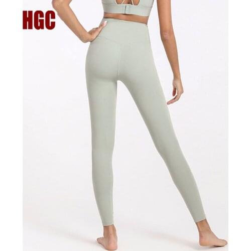 HGC Yoga Pants Women High Waist Fitness Sport Leggings Elastic Tight Training Dry Fit Quick Dry Gym Workout Running Capris