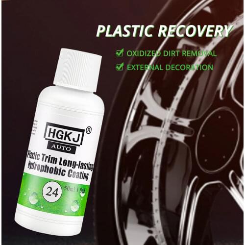 HGKJ-24 50ml Car Plastic Trim Coating Long Lasting Hydrophobic Plastic Refurbish Restorer Aging Plastics Turn Black and Bright