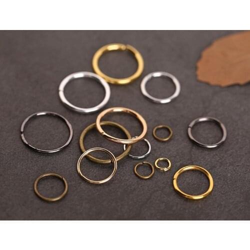 Wholesale 160-2700pcs 4/6/7/8/10/12/16mm Metal DIY Jewelry Findings Open Single Loops Jump Rings & Split Ring for Jewelry Making