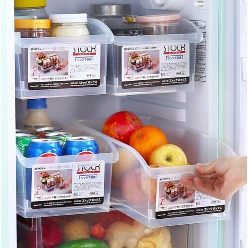 Kitchen Refrigerator Storage Box Drawer Desk Organizer Food Storage Container Fruit Basket Transparent Bathroom Makeup Organizer