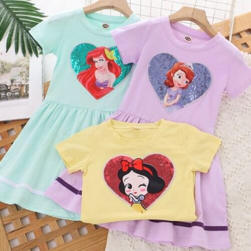 Summer Baby Girls Dresses Frozen Anna Elsa Print Princess Party Dress For Girls Vestidos For Wedding Party Clothes Kids Costumes