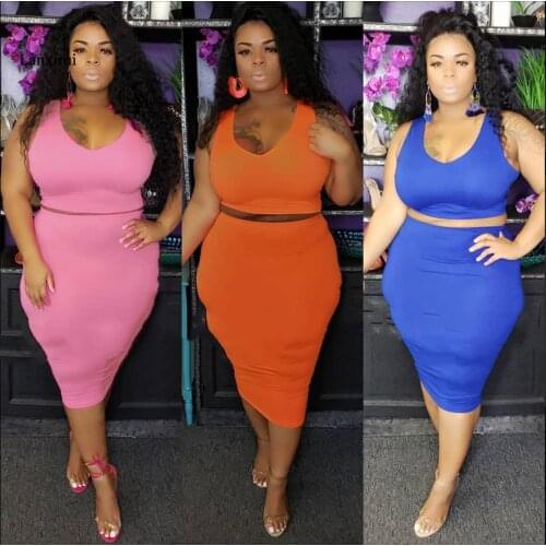 Summer Women Sets Dresses Solid Crop Tops+Skirts Suits Sexy Two Piece Set Night Club Party Tracksuits Street