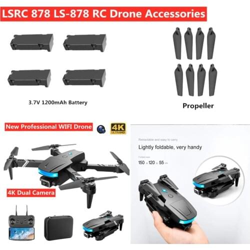 LSRC 878 LS-878 Remote Control Quadcopter Part 3.7V 1200MAH Battery/propeller/usb For LS-878 RC Drone Accessories LS878 Blades