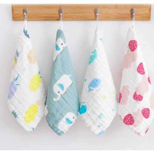 Muslin Cotton Baby 6 Layer Towel Handkerchief Colorful Kid Wipe Cloth Newborn Baby Face Towel Bibs Feeding Bath Towelf for Kids
