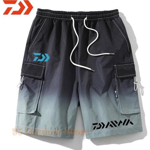 Daiwa Mens Outdoor Sport Quick-Dry Fishing Shorts Sport Hiking Pants Casual Pants Shorts Breathable Elastic Large Fishing Pants
