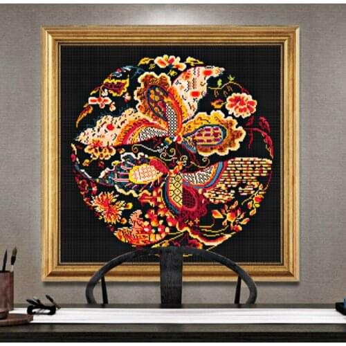Cross-stitch embroidery set Chinese style ethnic pattern Phoenix chrysanthemum full embroidery handmade kit