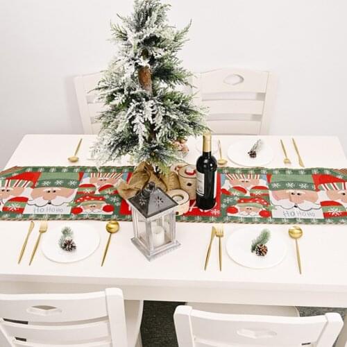 Christmas Home Tablecloth Decoration Table Runner Mat Dinner Placemat Party Table Flag Tapestry for Wedding Party Desktop Decor