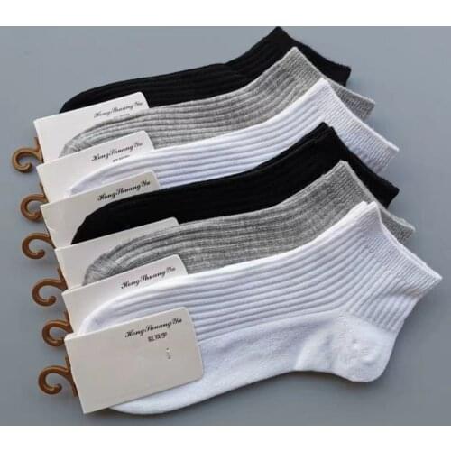 5 Pairs 1 Lot Men Women Socks Unisex Ankle Socks 100 cotton 1 Pack Set Solid Color Short Cotton Low Cut Sock White Black