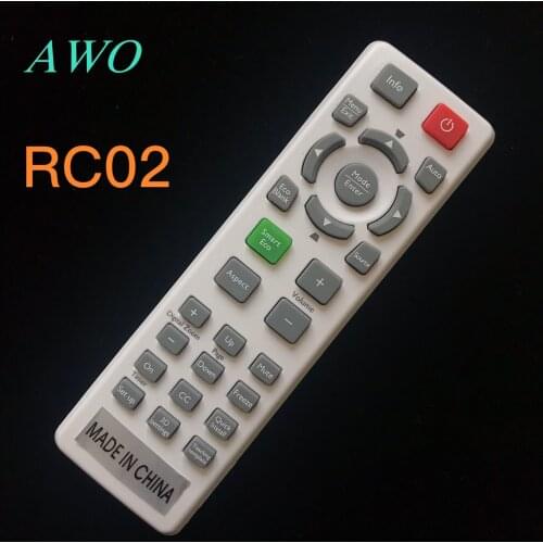 AWO New Original Projectors Remote Control For BenQ RC02 MS504,MX505,MS521P,MS522P,MS524,MW526,MX525,MX522P Projectors
