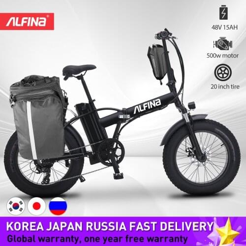 ALFINA New 500W 40KM electric bicycle snow mountain electric bike 20inch 4.0 fat tire ebike beach bicicleta eletrica