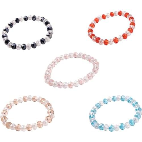 New European And American 8mm Natural Crystal Color Matching Bracelet Personality Creative Glass Bead Fashion Diy Pendant