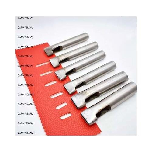 2mm width different Length Leather flat punch DIY punching tool Round hole elliptical knife
