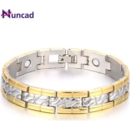 Nuncad Magnetic Stainless Steel Bracelets For Men Patchwork Color Healthy Bracelet Health Care Jewelry Bracciali Pulseras Mujer