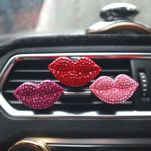 Car Freshener Fragrances Bling Sexy Lip Auto Interior Decor Car Aroma Diffuser Air Vent Clip Car Ornament Accessories For Girls