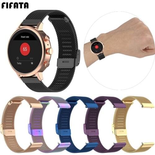 FIFATA 2020 New Metal Mesh Wtach Strap For Fossil Womens Sport/Charter HR/Gen 4 Q/Venture HR Smart Wtach Replacement Watch Band