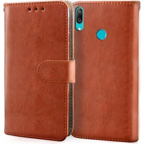 Luxury Leather Flip Case For Huawei Y7 Y9 Prime Y7 Pro 2017 2018 2019 Case Wallet Card Stand and silicone Cover