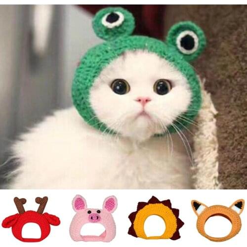 Hand Knitted Pet Hats Cartoon Shaped Warm Cat Dog Cap Festival Party Accessories AUG889