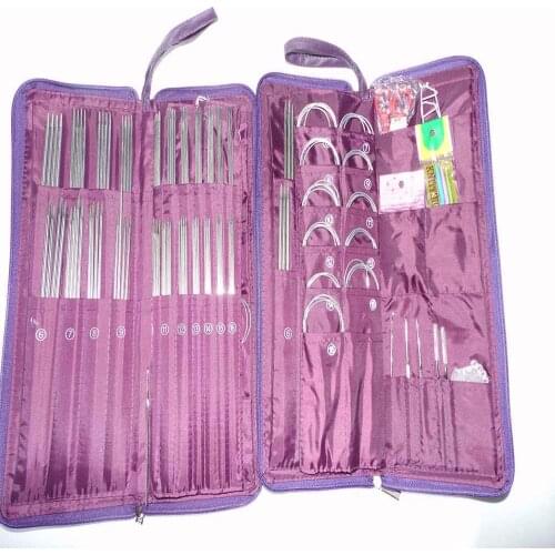 35cm Straight Needles 25cm Stainless Steel Straight Needle sets Circular Knitting Needles Ring Needle Crochet Hook Weave Set