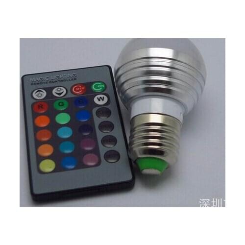 E27 E14 LED RGB Bulb lamp AC110V 220V 5W LED RGB Spot light dimmable magic Holiday RGB lighting+IR Remote Control 16 colors