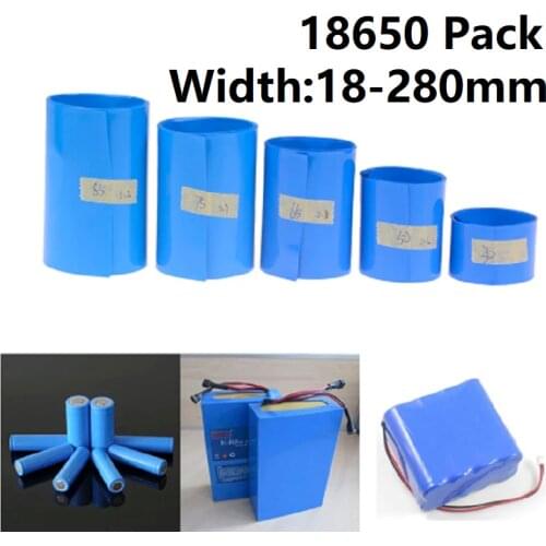 18mm ~ 280mm 18650 Lithium Battery Heat Shrink Tube Li-ion Wrap Cover Skin PVC Shrinkable Tubing Film Sleeves Insulation Sheath