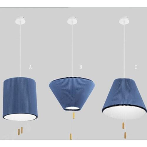 Postmodern Cloth Pendant Lights Industrial Shape Changeable Pendant Lamps Warm white LED Fabric Shade Hanging Lamp Home Lampara
