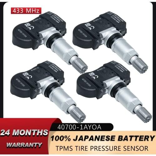 4pcs Tire Pressure Monitoring Sensor TPMS 433MHZ for NISSAN 370Z Coupe 2009-2012 INFINITI G37 2007-2010 40700 1AY0A
