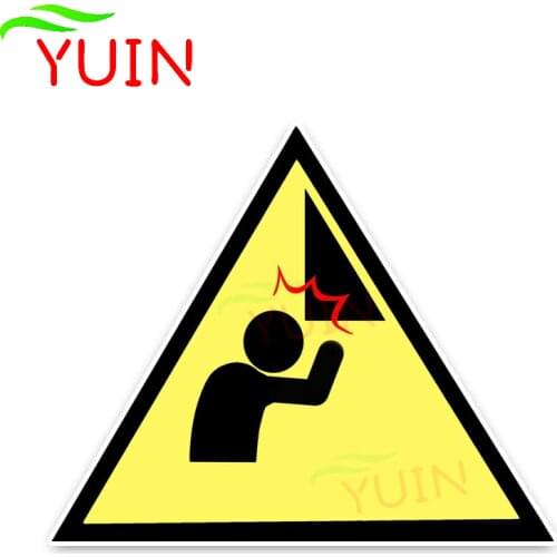 Unique Warning Sign Mind Your Head Car Sticker Motorcycle Auto Accessories Personality PVC Decoration Waterproof Decal 17*14cm