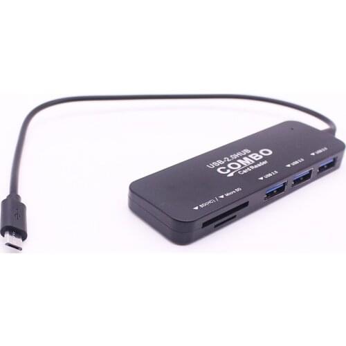 5 IN 1 USB HUB Factory Price High Quality Mini Slim USB SD TF Card Reader HUB Type c
