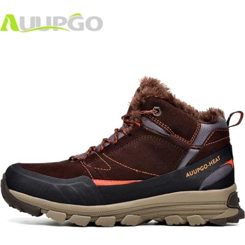 Waterproof Hiking Shoes For Men Winter Outdoor Sports Sneakers Hiking Boots Breathable Thermal Fleece Snow Boot For Men