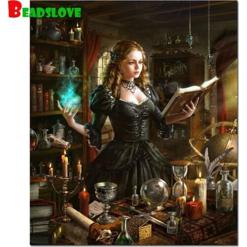 Magic girl diamond embroidery full square round 5d diy diamond painting cross stitch rhinestone pictures