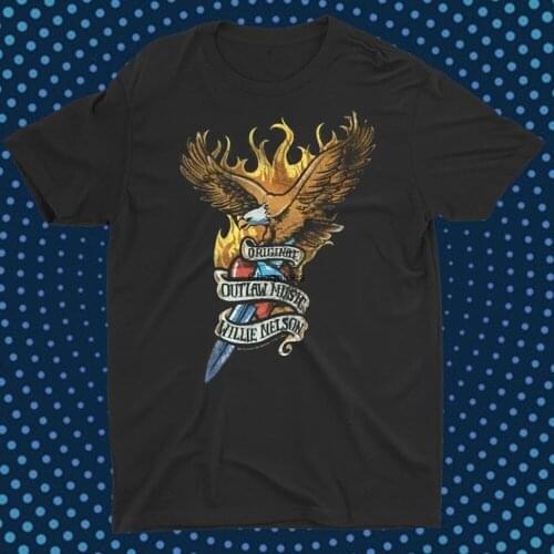 Willie Nelson Eagle Original Outlaw Music Brown T Shirt New Official Zion Fashion 90s 90s Vintage T Shirt Hip Hop T Shirt