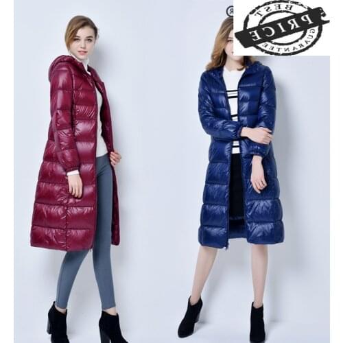 Women Winter Down Jacket Long Down Coat Female Fashion Jacket Hooded Warm Clothes Thick Slim Jackets Ladies Clothes W110a