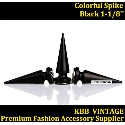 1029bb) 50pc Metal Spikes Screwback Spikes Punk Studs 1 1/8'' Biker Black