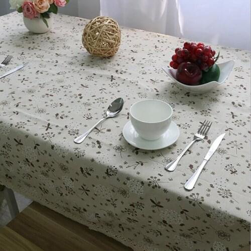 2021 New Floral Tablecloth Cotton Linen Dinner Tablecloth Fresh Style Table Cover Decoration Rectangular Cotton Line Table Cloth