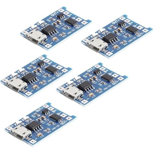 5/10Pcs Micro USB 3.7-4.2V 18650 Lithium Battery Charger Module Board with Dual Protection DIY Power Bank
