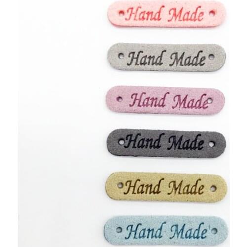 8 Options Small HandMade Leather Labels for Clothing Gift Hat Sewing Colors Leather Tags Handmade Leather Skin Decorative Tags