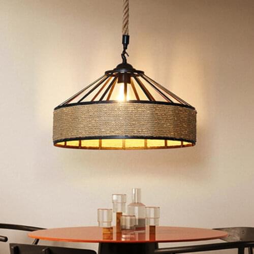 American country hemp pendant light loft retro industrial wind personality restaurant Cafe creative bedroom bar pendant lamps