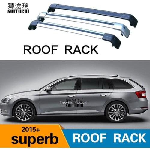 SHITURUI 2Pcs Roof Bars for SKODA Superb Estate Wagon 2017+ SUV Aluminum Alloy Side Bars Cross Rails Roof Rack Luggage Carrier