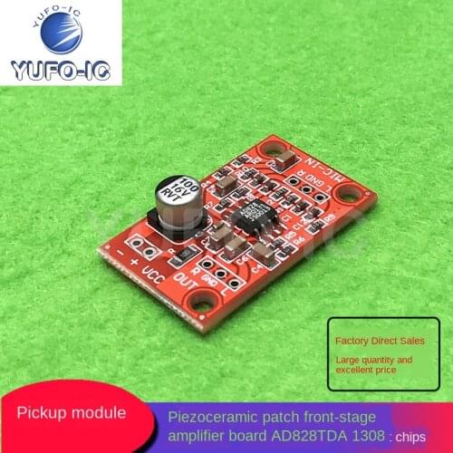 Free Ship 1PCS Ad828 Front Amplifier Board Tda1308 Front Amplifier Board Piezoceramic Patch Pickup Module