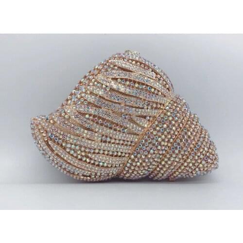 Hgih Quality Gold Metal AB Rhinestone Diamond Crystal Clutch Elegant Women’s Gemstone Female Mini Minaudiere Ladies Clutches