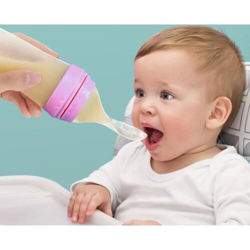 Safe Silicone Soft Spoon Feeding Bottle with Cover for Baby Children Flatware Effectively Relieve Itch and Itching Situation