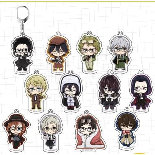 Anime Bungo Stray Dogs Dazai Edogawa Rampo Atsushi Bags Pendant Keychain Acrylic Keyring Cosplay Decor Q Version Ornaments Cute