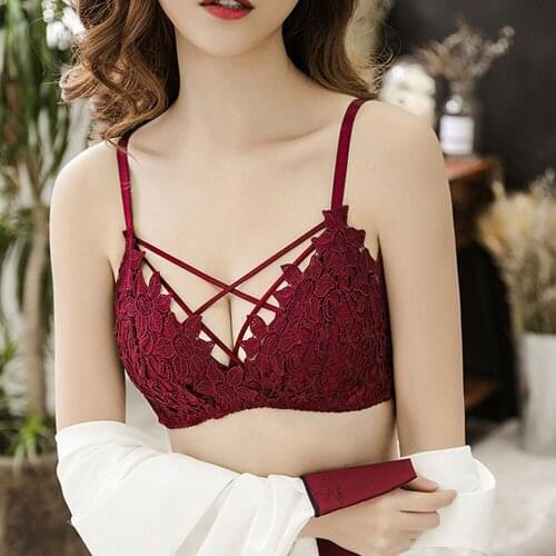 Lace Floral Girl Bras Sexy Women Lingerie Thin Padded Unlined Underwear Samll Size 30-38 A B C Cup Brassiere Bralette BH Tops