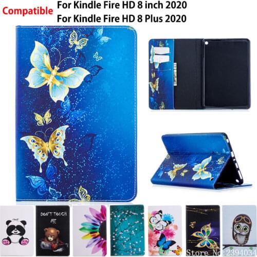 Case For Amazon Fire HD8 HD 8 2020 10th Generation Fashion Painted Flip Stand Cover For Fire HD 8 Plus 2020 Funda Coque Capa
