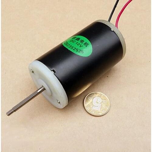 Double Ball Bearing 555 Motor DC 12V-24V Silent High Torque Low speed Micro Motor Compensation Carbon Brush, Shaft Dia 3.15mm